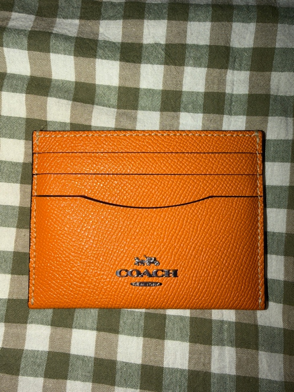 COACH Orange Leather Card Holder - UNI SEX Accessories